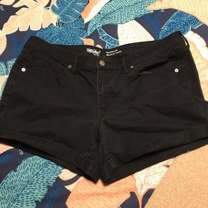 Black jean shorts